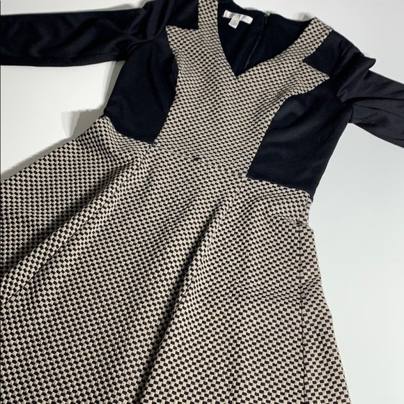 London Time Checkered Fit Flare Classic business babe office Dress 4 small black - Picture 7 of 8